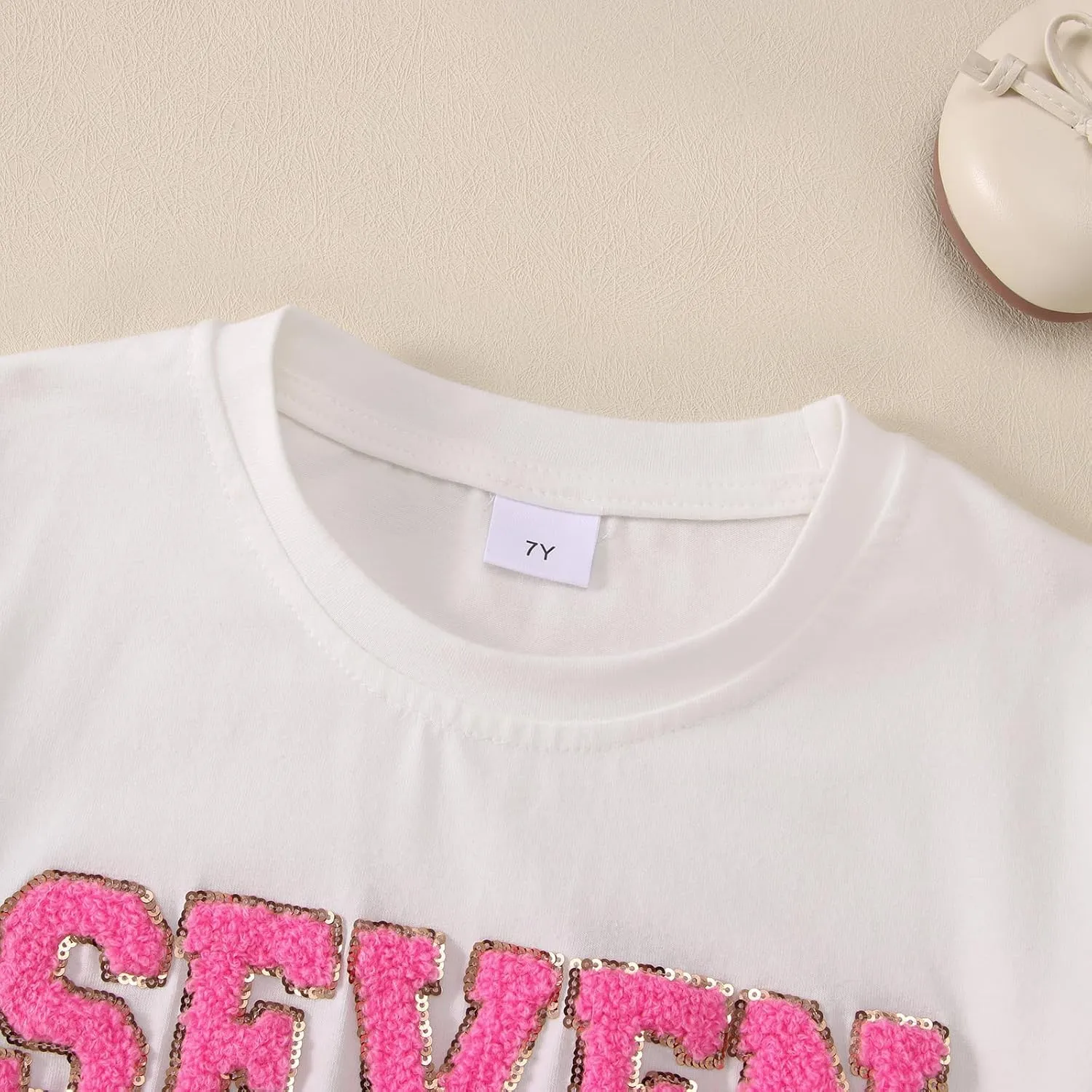 Ritatte Birthday Girl Shirt Kids Girls 5th 6th 7th 8th 9th 10th T-Shirts Sequin Embroidered Party Outfit 5-10 Years