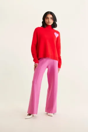 Ronnie Merino Cashmere Polo In Fire Engine