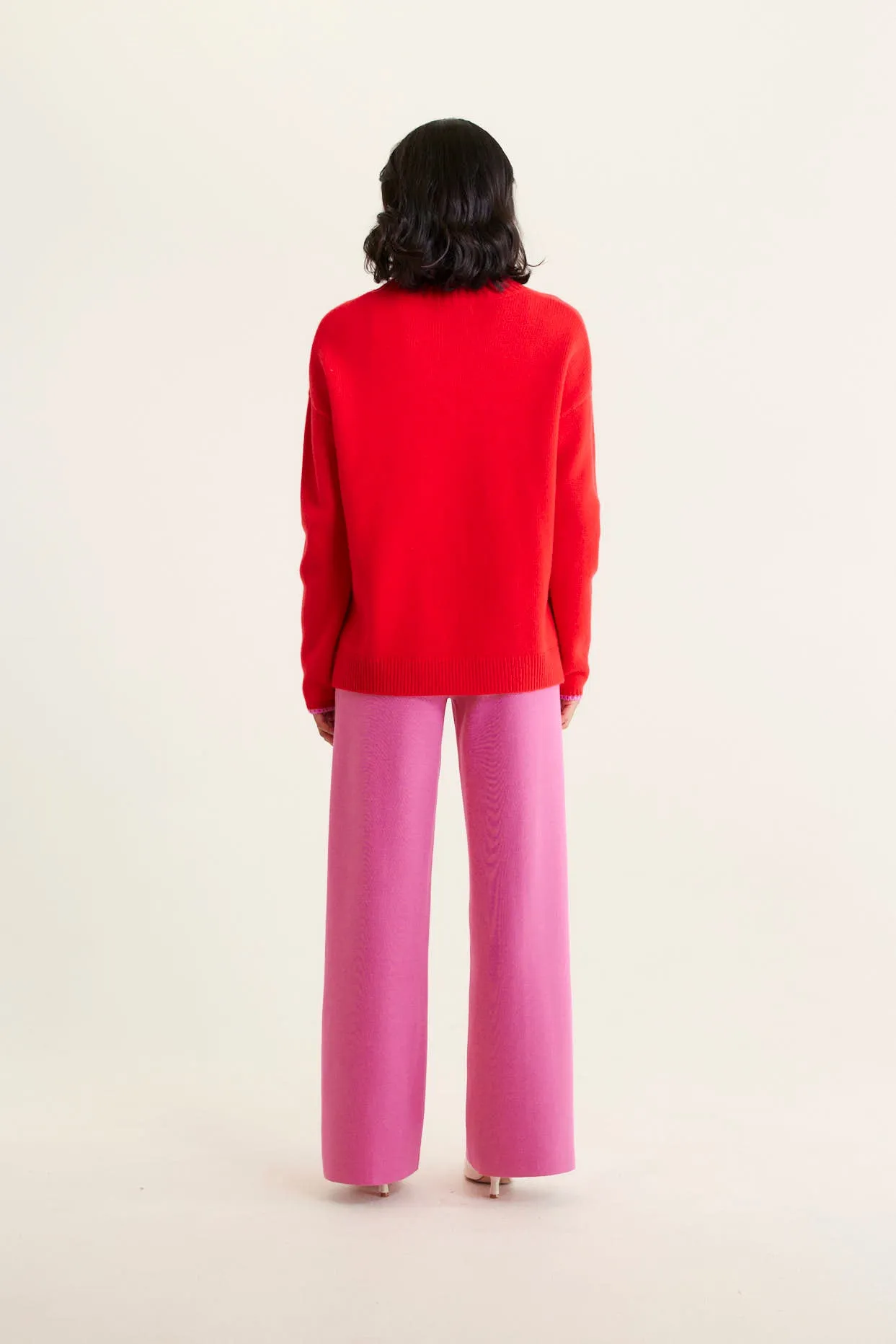 Ronnie Merino Cashmere Polo In Fire Engine