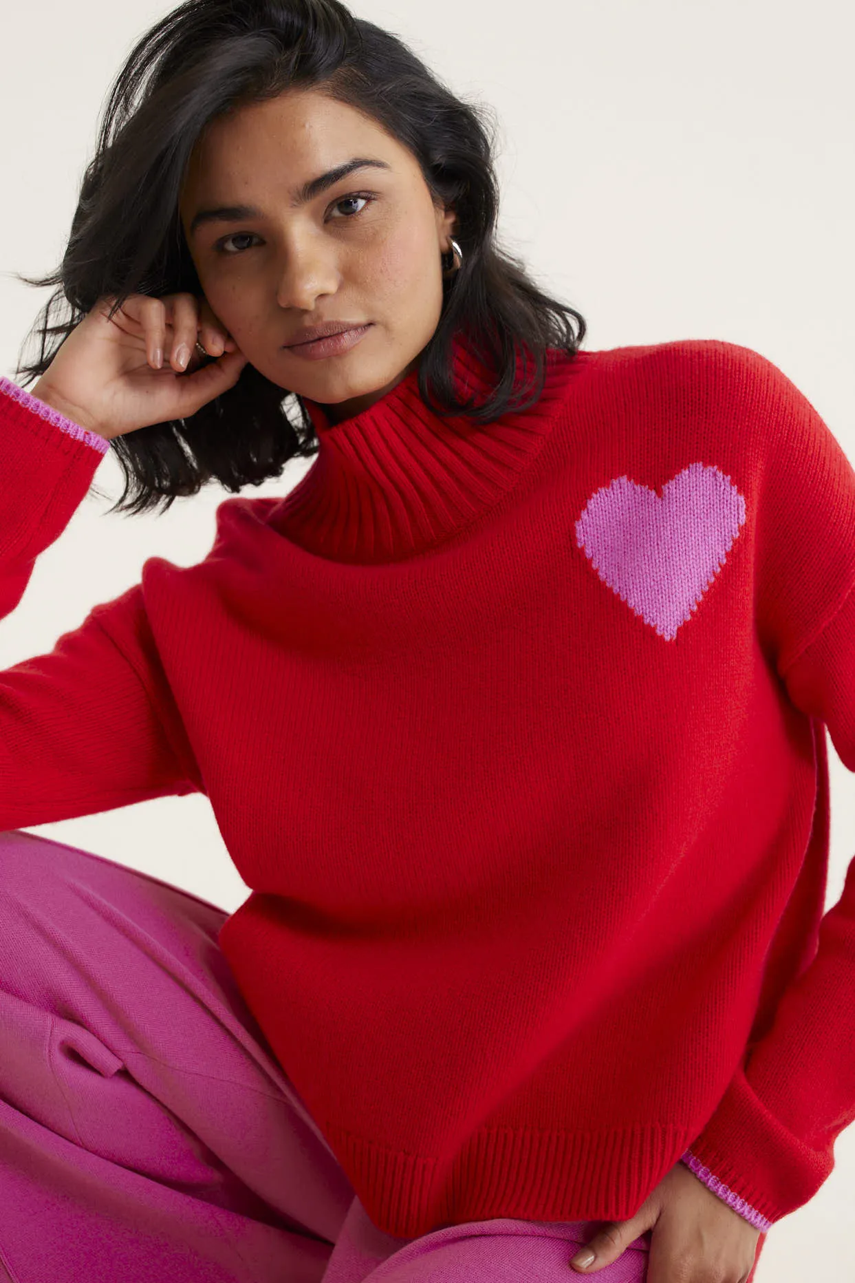 Ronnie Merino Cashmere Polo In Fire Engine
