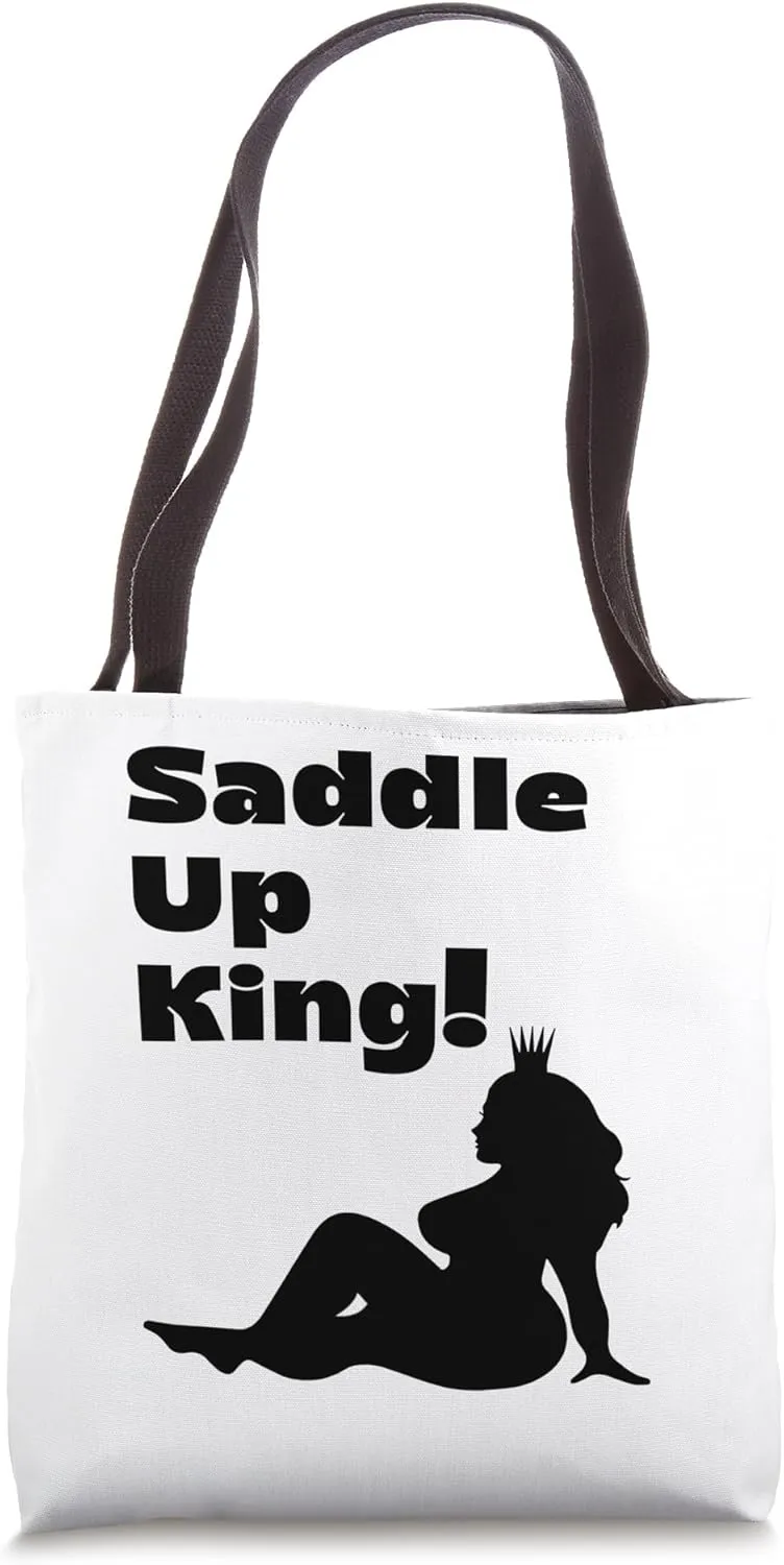 Saddle Up Daddy Ebony Queen Black Sexy Outfit Naughty Women Tote Bag