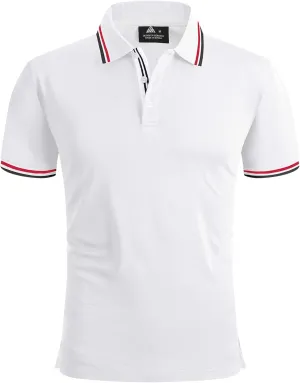 SECOOD Men's Polo Shirt Moisture Wicking Summer Short Sleeve Tennis Golf Shirts Casual Stylish