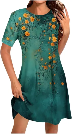 Sexy Summer Dresses for Women Sleeveless Floral Beach Dress V Neck Ruffle Dress Holiday Vacation Clothes
