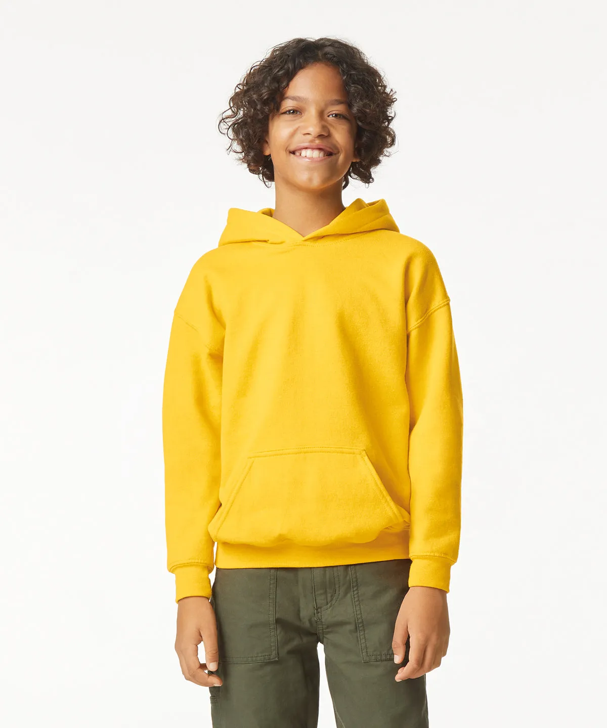 Softstyle midweight fleece youth hoodie | Dark Heather