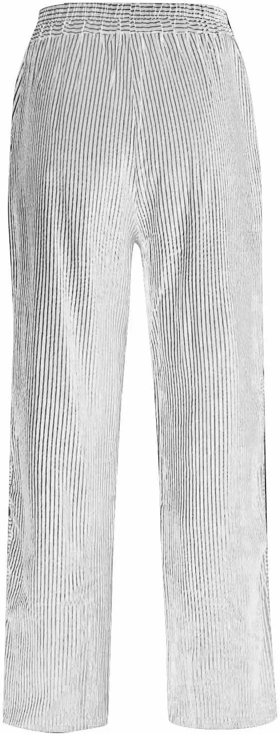 Striped Linen Pants Women Side Button High Waisted Straight Leg Pants Loose Fit Y2k Cotton Casual Pants with Pockets