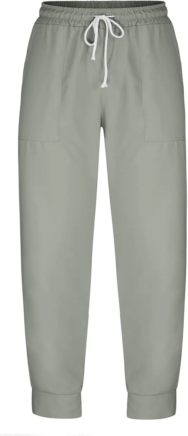 Sweat Pants for Mens Casual Drawstring Elastic Waist Solid Cargo Trousers Athletic-Fit Beam Feet Sport Pants