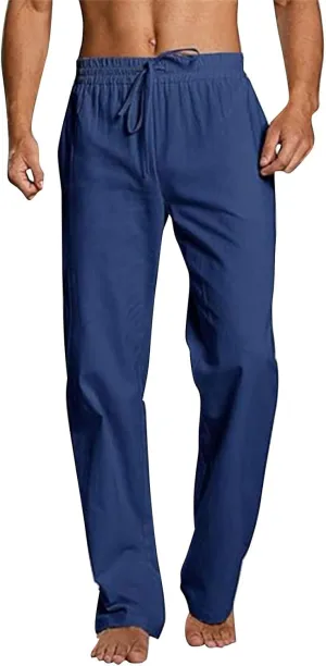 Sweatpants for Men Sport Tapered Tactical Slacks Mens Elastic Waist Solid Color Split Ripstop Fitted Joggers