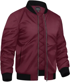 TACVASEN Mens Bomber Jackets Casual Fall Winter Warm Windbreaker Full Zip Windproof Outwear Padded Lined Coats