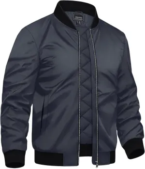 TACVASEN Mens Bomber Jackets Casual Fall Winter Warm Windbreaker Full Zip Windproof Outwear Padded Lined Coats