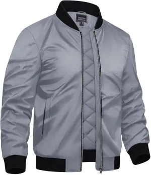 TACVASEN Mens Bomber Jackets Casual Fall Winter Warm Windbreaker Full Zip Windproof Outwear Padded Lined Coats
