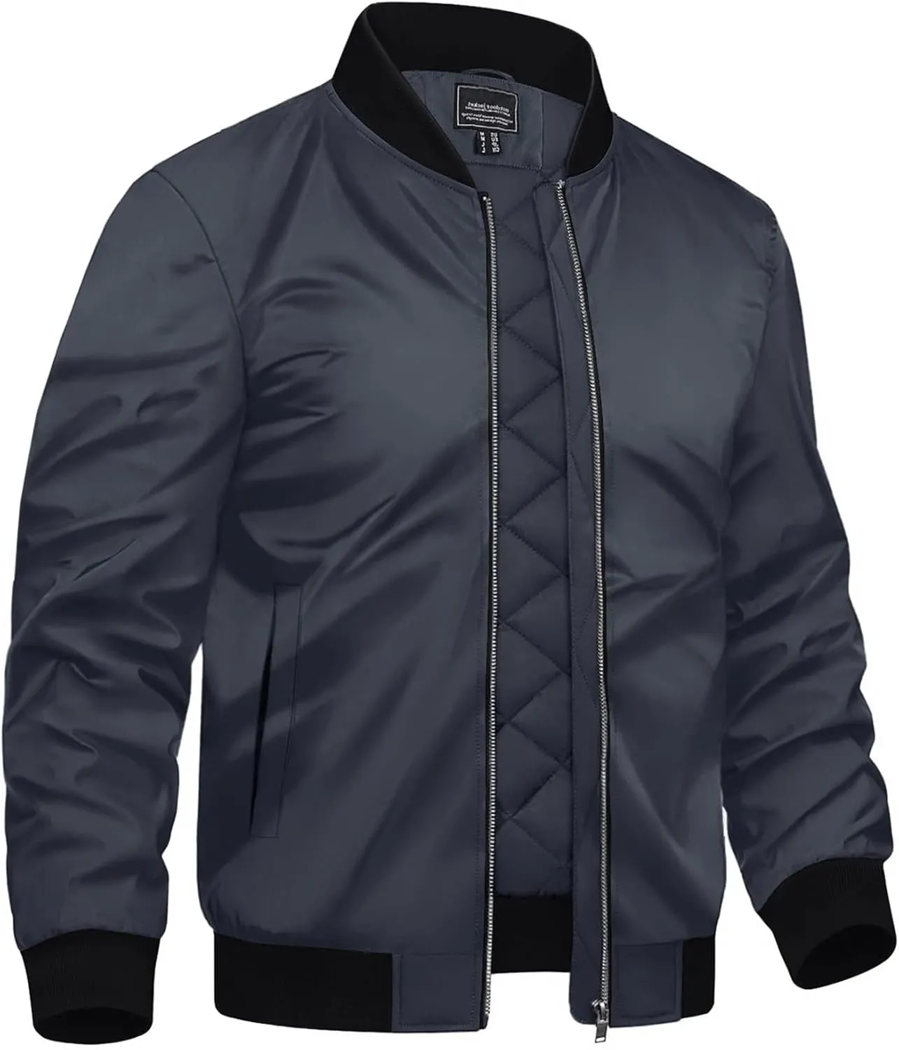 TACVASEN Mens Bomber Jackets Casual Fall Winter Warm Windbreaker Full Zip Windproof Outwear Padded Lined Coats