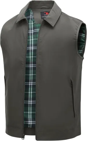 TBMPOY Men's Outerwear Vest Lightweight Fall Casual Golf Sleeveless Jackets Full Zip Vest Travel