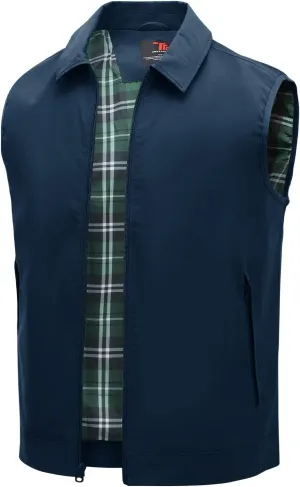 TBMPOY Men's Outerwear Vest Lightweight Fall Casual Golf Sleeveless Jackets Full Zip Vest Travel