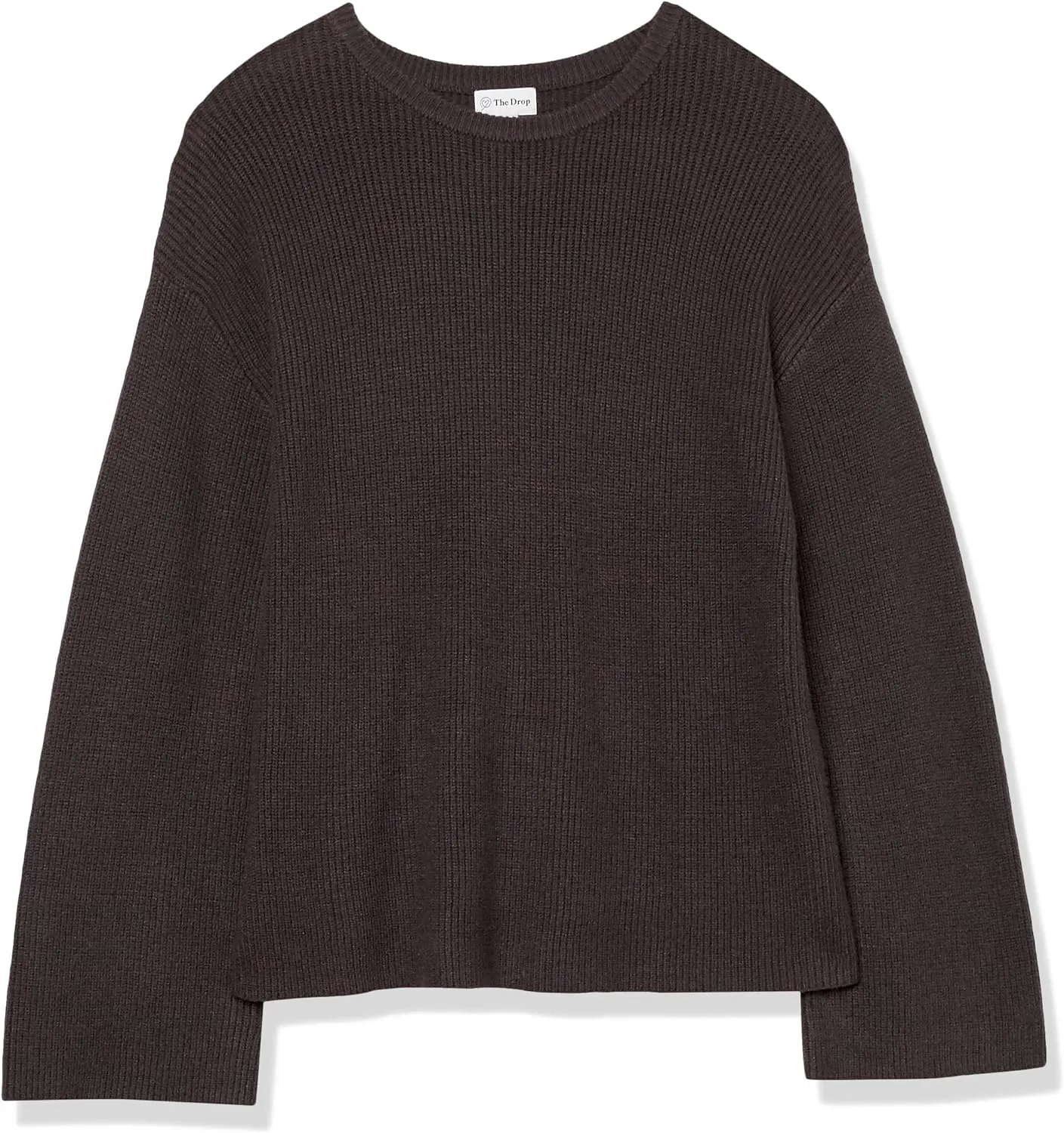 The Drop Women's Alice Crew-Neck Back-Slit Ribbed Pullover Sweater