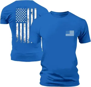 Tshirts for Men Short Sleeve 4th of July American Flag Printed Shirt Breathable Vintage Quick Dry Trendy Outfits
