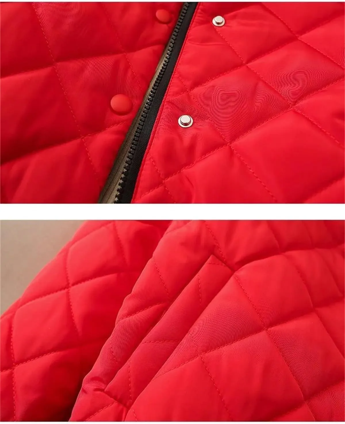 UIOKLMJH Women Winter Down Cotton-Padded Jacket Warm Button Short Loose Thicken Casual Stylish Coat With Pocket