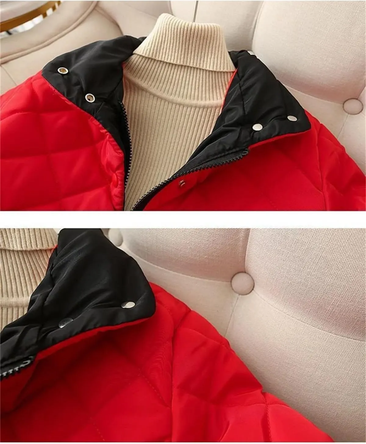 UIOKLMJH Women Winter Down Cotton-Padded Jacket Warm Button Short Loose Thicken Casual Stylish Coat With Pocket
