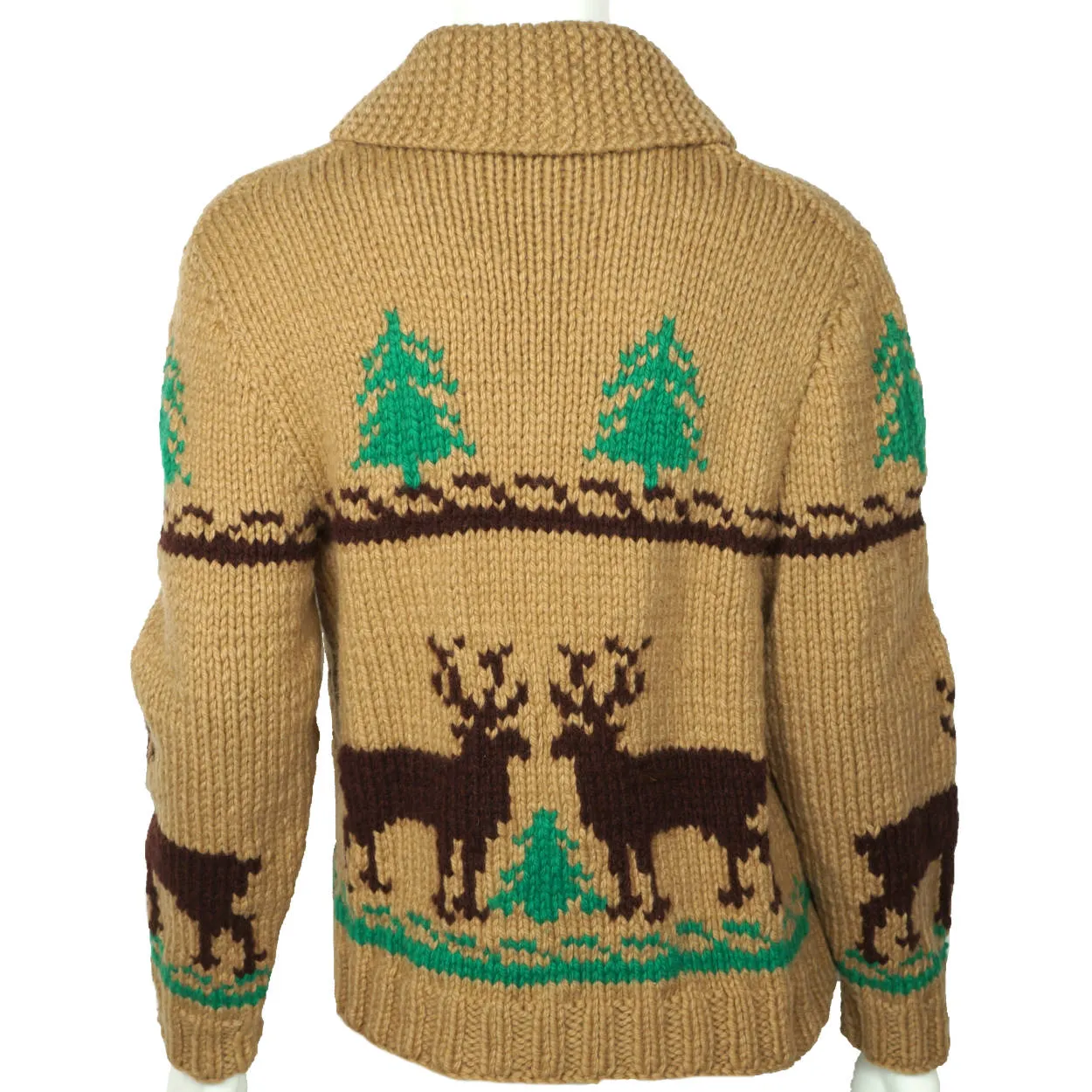 Vintage 1950s Wool Cowichan Ski Sweater Reindeer Mary Maxim Pattern 400