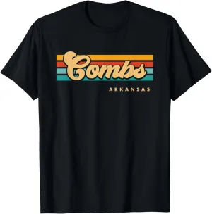 Vintage Sunset Stripes Combs, Arkansas T-Shirt