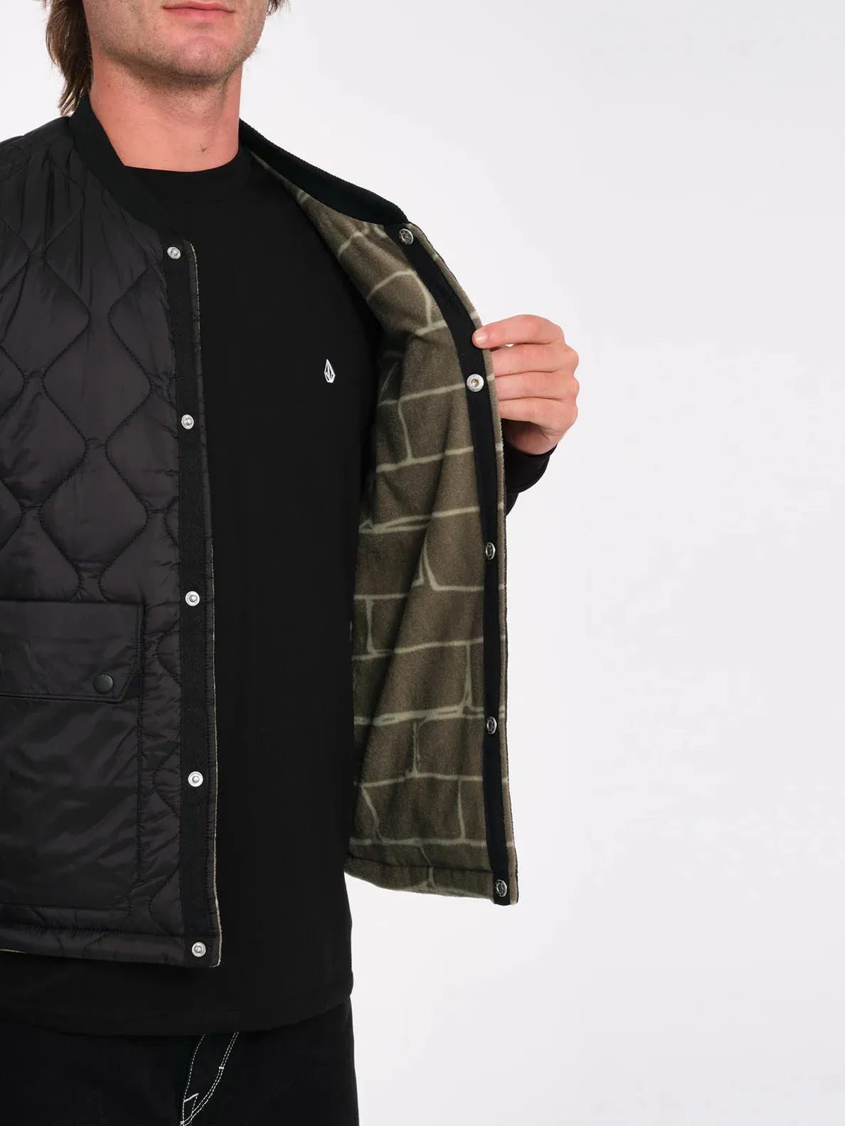 Volcom Men's Bowered Vest (Reversible) Jacket Wintermoss A1832402_WMS