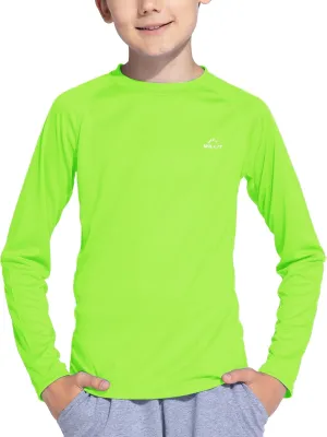 Willit Boy's UPF 50  Sun Protection Shirt Long Sleeve Rash Guard Swim Shirts Youth SPF Fishing Quick Dry Shirt