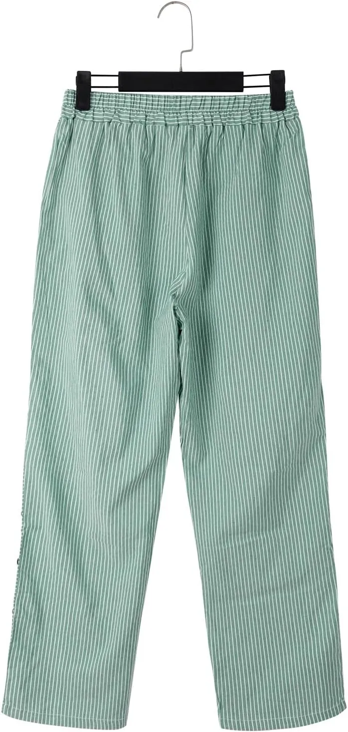 Women Linen Pants High Waist Adjustable High Waisted Dressy Trousers Linen Pants Women Summer Solid Lounge Long Trousers