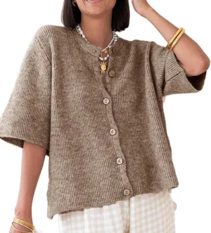 Women Y2k Crop Knit Cardigan T-Shirt Short Sleeve Button Down Casual Knitted Tees Y2k Girls Crop top Streewear