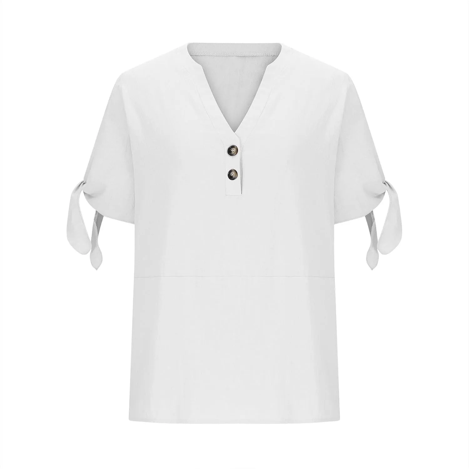 Women's Cotton Linen Shirt Fashion Belted Short Sleeve Tops Summer Loose Button Blouses Beach Vacation Clothes 2025