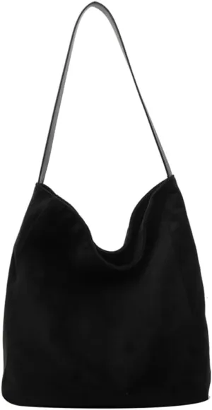 Women's Suede Tote Bag Retro Vegan Leather Shoulder Hobo Handbag Casual Stylish PU Purse Bags Travel Winter Fall 2024