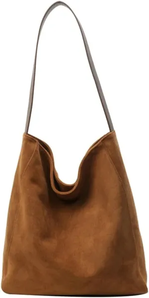 Women's Suede Tote Bag Retro Vegan Leather Shoulder Hobo Handbag Casual Stylish PU Purse Bags Travel Winter Fall 2024