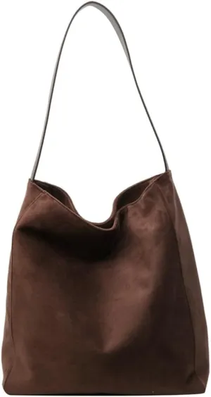 Women's Suede Tote Bag Retro Vegan Leather Shoulder Hobo Handbag Casual Stylish PU Purse Bags Travel Winter Fall 2024