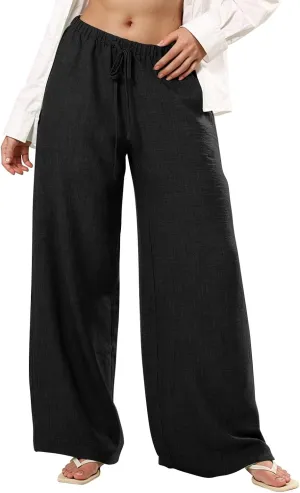 Women's Summer Casual Flowy Wide-Legged Dressy Loose Fit Fashion Pants