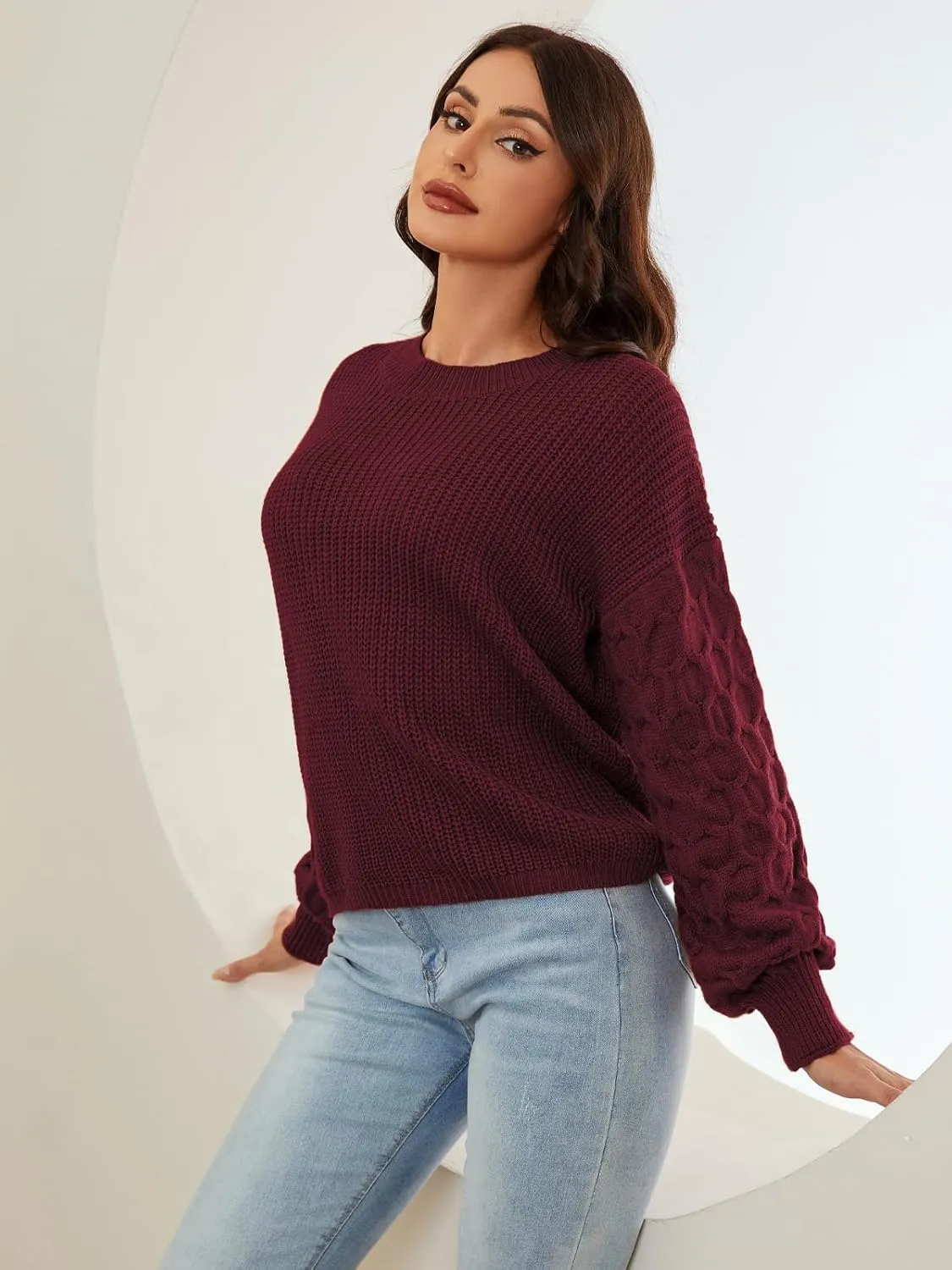 Womens Sweaters Fall Fashion Sweatshirt for Women Tops Crewneck Long Sleeve Shirts Casual Tunic Trendy