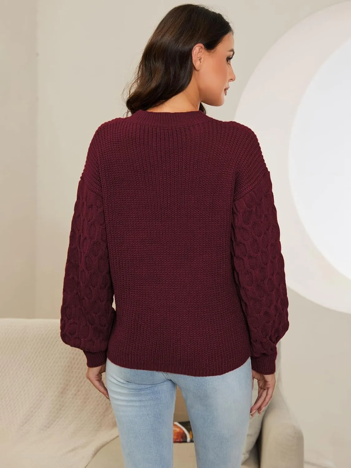 Womens Sweaters Fall Fashion Sweatshirt for Women Tops Crewneck Long Sleeve Shirts Casual Tunic Trendy