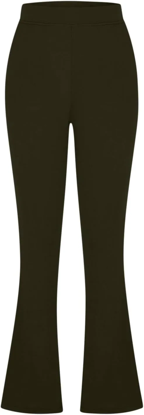 Work Pants for Women 2025 High Waist Stretch Comfy Dressy Flare Long Pants Casual Pull On Office Business Trousers