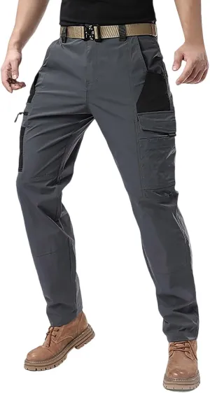 Workout Pants for Men Water Resistant Tapered Pants with Pockets Trousers Athletic Joggers Hiking