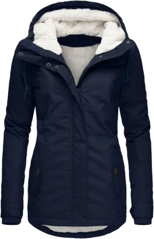 Wowomen Fluffy Fleece Jacket Warmth Tops Zipper Padded Coat Quilted Jackets Plus Size Fall Heated Jacket Sweater Soft
