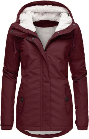 Wowomen Fluffy Fleece Jacket Warmth Tops Zipper Padded Coat Quilted Jackets Plus Size Fall Heated Jacket Sweater Soft