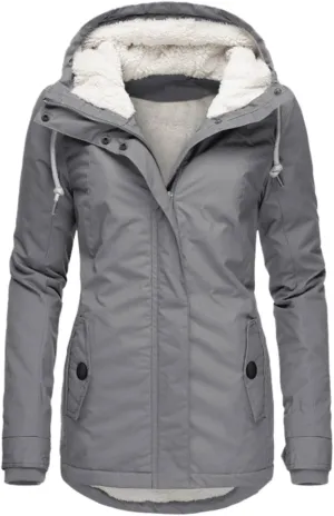 Wowomen Fluffy Fleece Jacket Warmth Tops Zipper Padded Coat Quilted Jackets Plus Size Fall Heated Jacket Sweater Soft