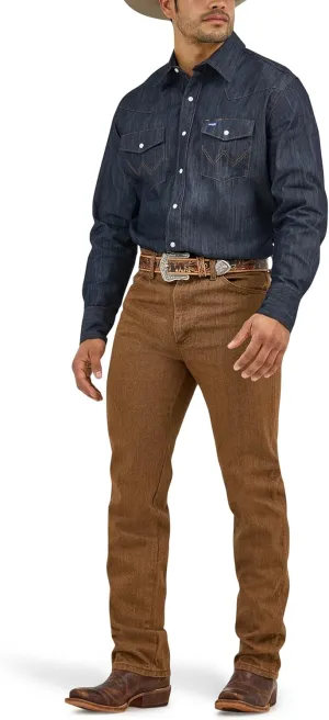 Wrangler Men's Work Western Rigid Denim Long Sleeve Shirt