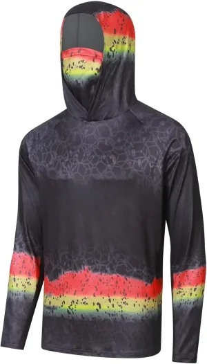 YIBIMOTTO Sports Athletic Hoodies for Men UPF 50  Sun Protection Shirt with Mask Long Sleeve Camo Fishing Shirt Sweatshirt