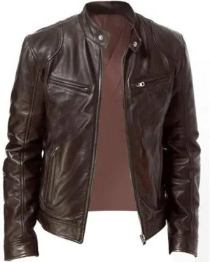 Ymosrh Winter Jackets for Men Jacket Leather Long Sleeve Autumn Stand Collar Club Coat Mens Jackets Casual Stylish