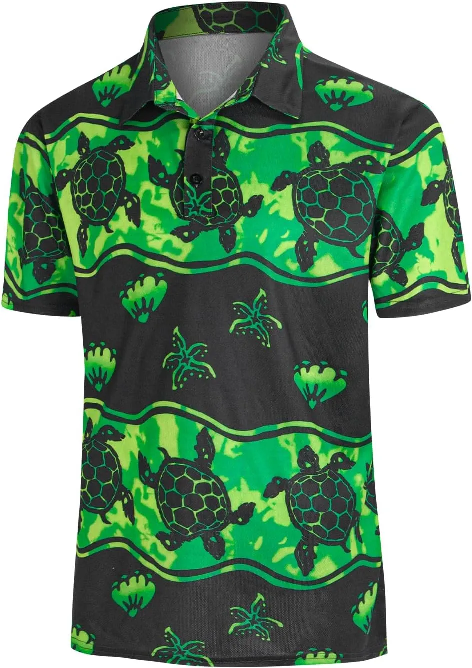 Yoimira Funny Golf Shirts for Men Short Sleeve, Hawaiian Men Polo Shirt Moisture Wicking Quick Dry Fit Print Casual
