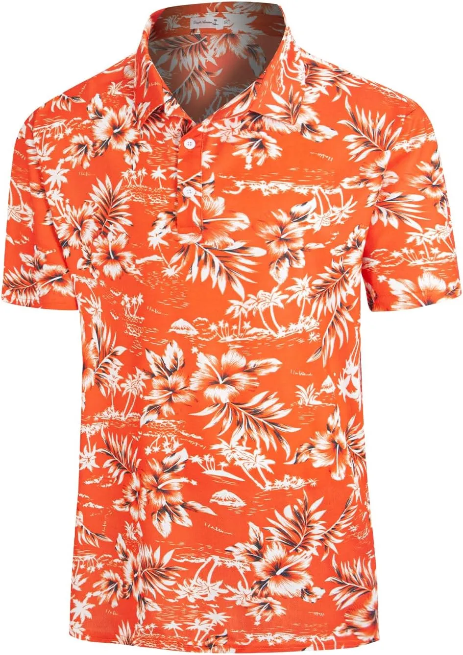 Yoimira Funny Golf Shirts for Men Short Sleeve, Hawaiian Men Polo Shirt Moisture Wicking Quick Dry Fit Print Casual